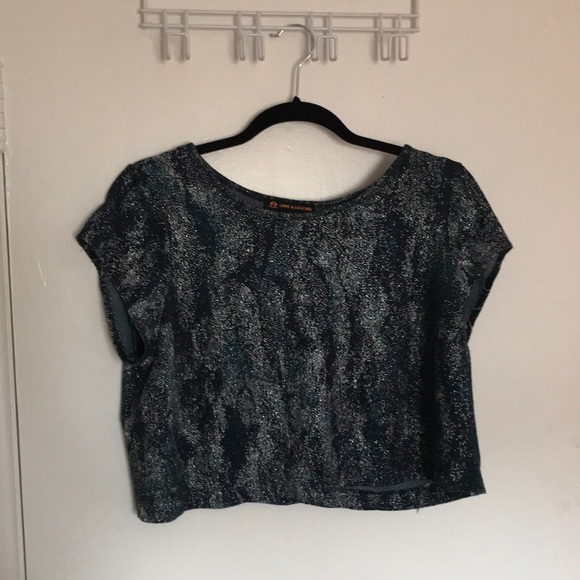 Blue Sparkle Crop Top! 1X - Picture 1 of 2